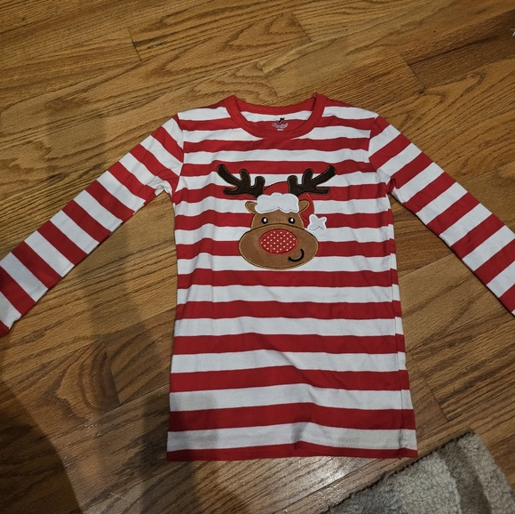 Coral Bee Reindeer Pajamas, Size 8 - Picture 7 of 8